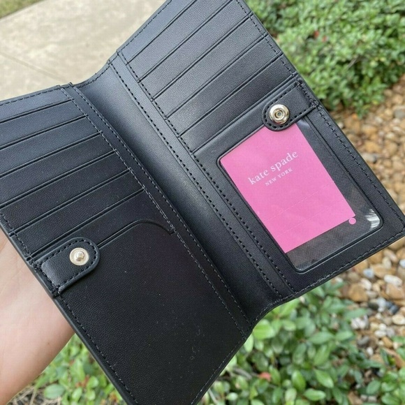 KATE SPADE  Navy Penguin Leather Slim Wallet Bifol - Picture 3 of 3